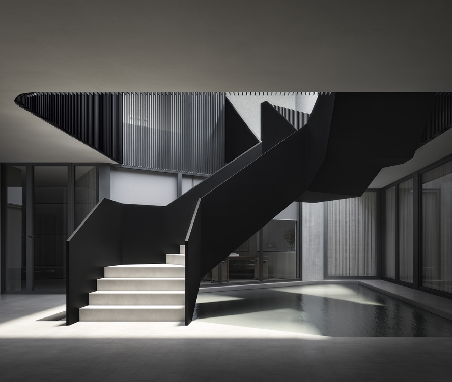 Escada Escultórica - Enora Residence (Perspectiva Artística)