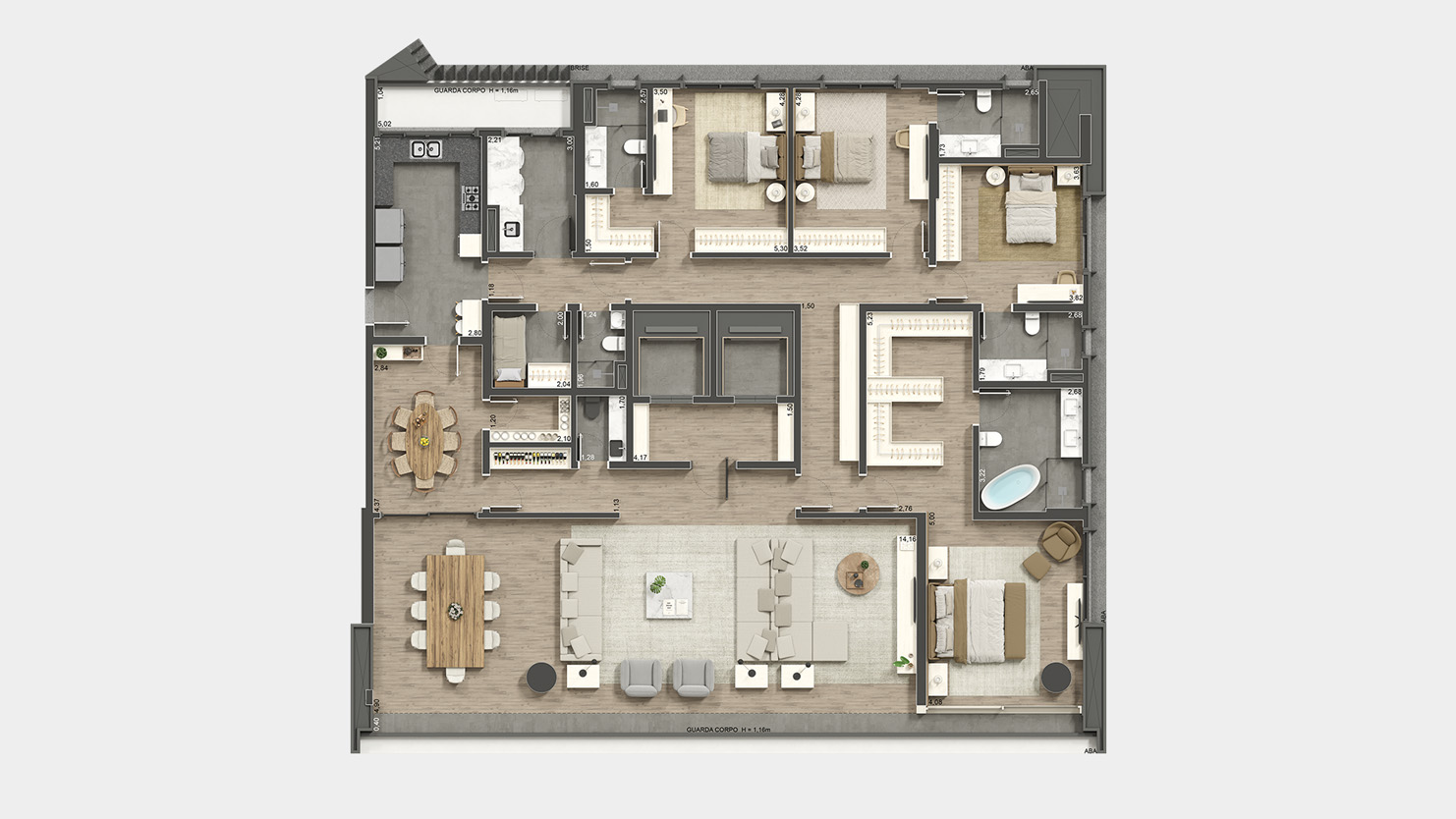 314m² - 4 suítes - 4 vagas<br>