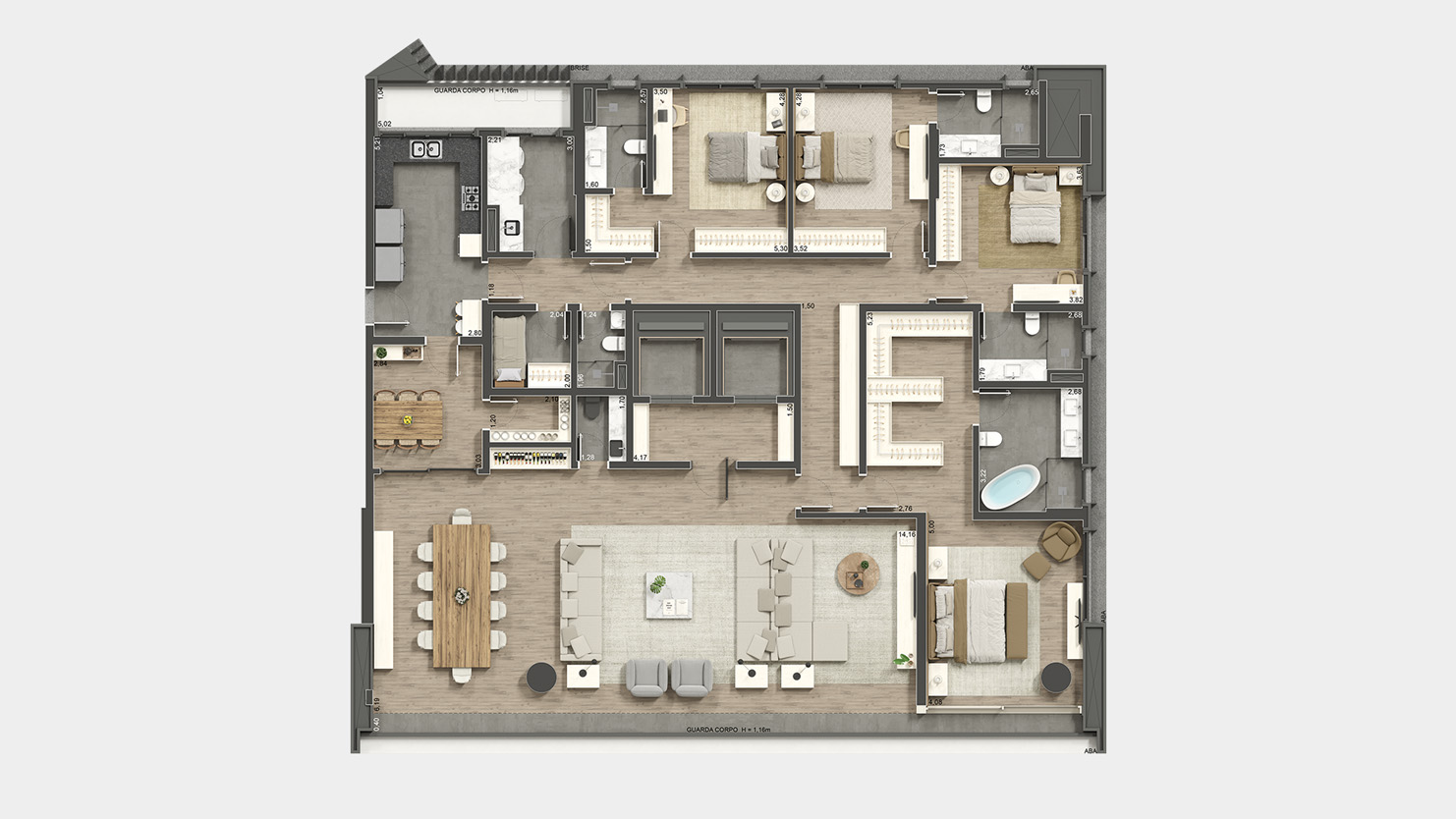 314m² - 4 suítes - 4 vagas<br>Sala Ampliada