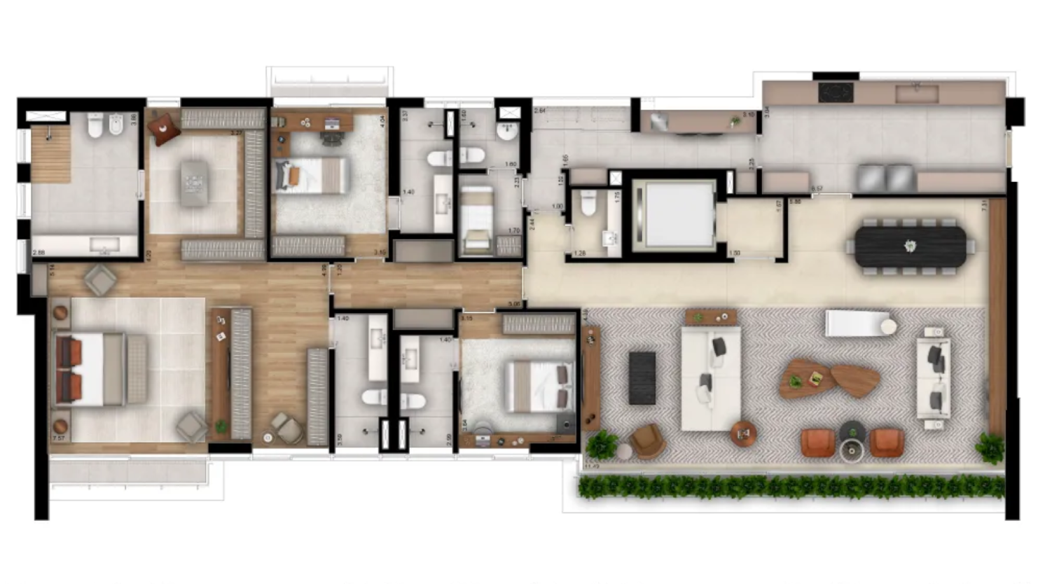293 m² <br>3 Suítes