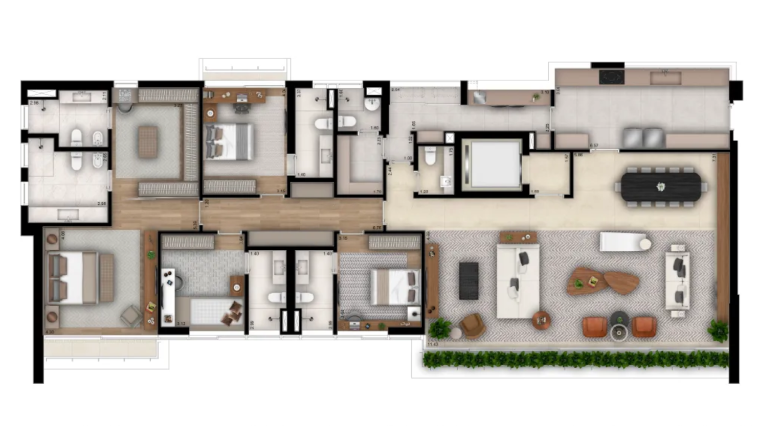 293 m² <br>4 Suítes