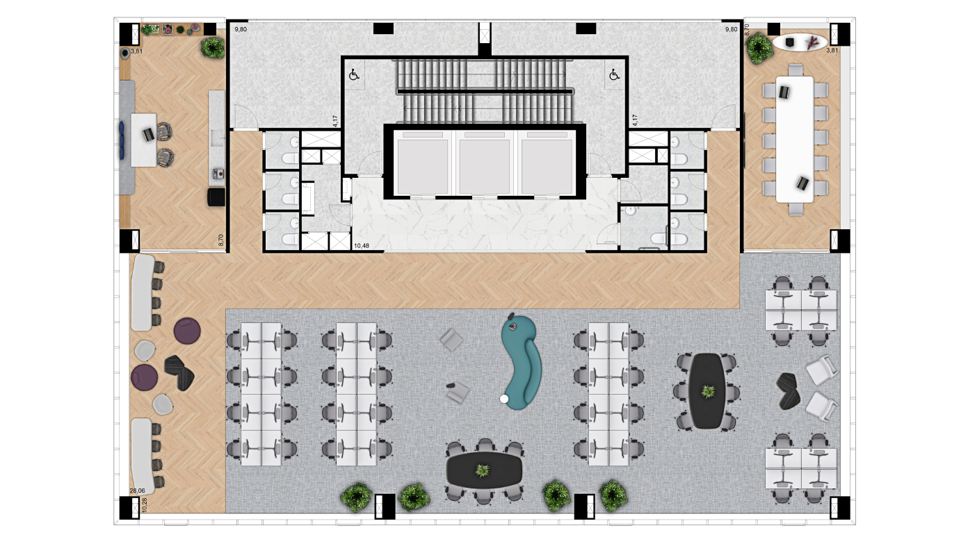 592 m² <br>Andar Inteiro (1º ao 10º)