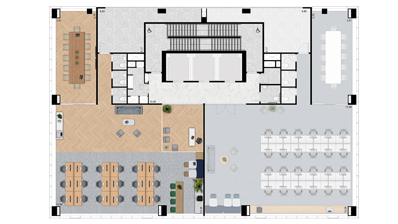 296 m²<br>Meio Andar (1º ao 10º)